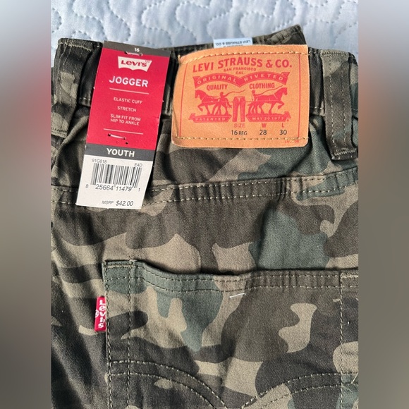 Levi’s camo youth boys joggers pants denim jeans elastic regular - Picture 6 of 6